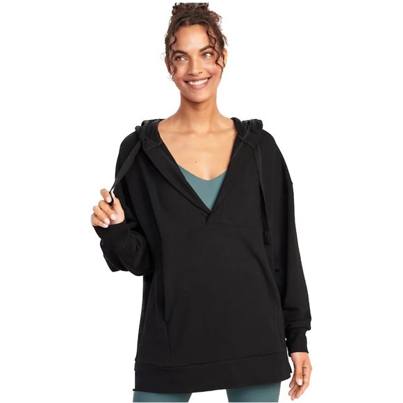 Old Navy BLACK JACK 2X Oversized Live-In French-Terry Tunic Hoodie - Picture 1 of 12